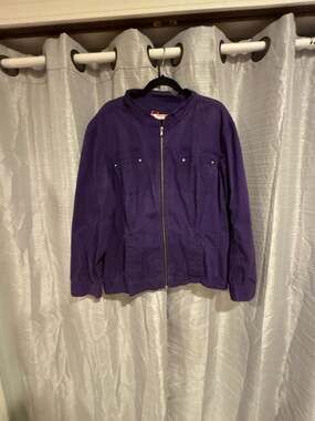 MWAH Jeans Purple Full Zip Jacket Size 2X